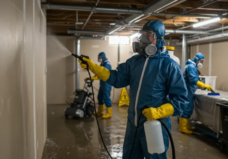 Basement Sanitization and Antimicrobial Treatment process in Manchester Center, VT