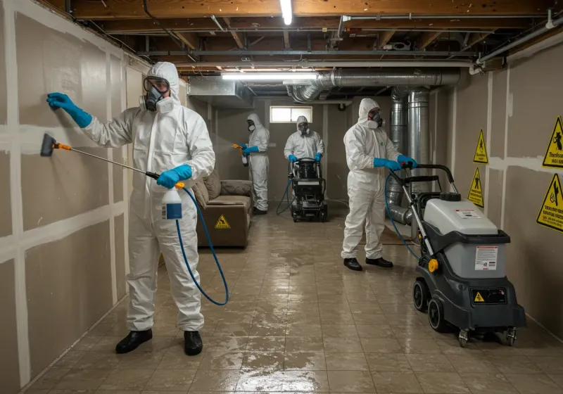 Basement Moisture Removal and Structural Drying process in Manchester Center, VT